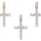 Two Row Emerald Cut Lab Grown Diamond 10K Gold Cross Pendant Hip Hop Pendent CustomDiamJewel