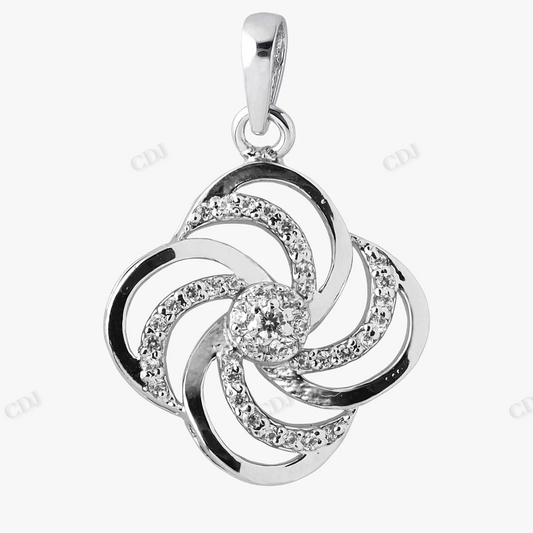 Sterling Silver Moissanite Flower Design Pendant hip hop jewelry CustomDiamJewel