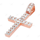Two Row Emerald Cut Lab Grown Diamond 10K Gold Cross Pendant Hip Hop Pendent CustomDiamJewel