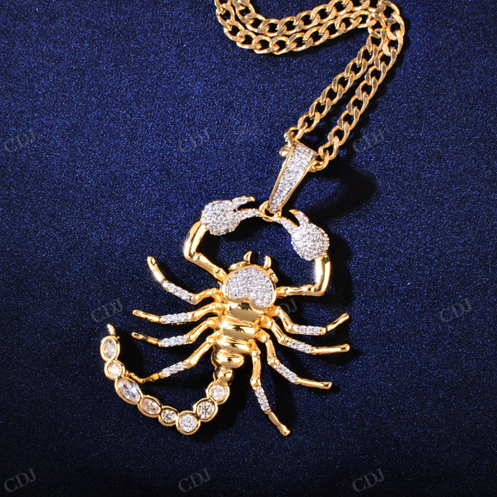 Hip Hop Gold Plated Moissanite Diamond Scorpion pendant hip hop jewelry CustomDiamJewel