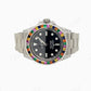 Custom Black Plate Rolex Rainbow Bezel Watch customdiamjewel