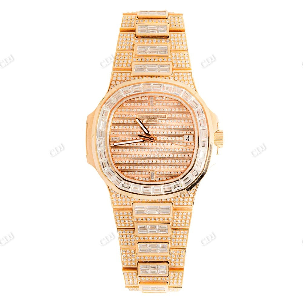Customized Baguette CVD Diamond Patek Philippe Watch customdiamjewel