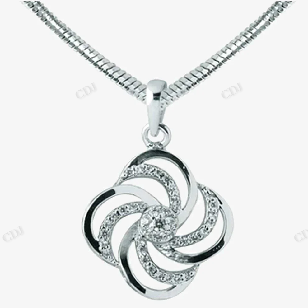 Sterling Silver Moissanite Flower Design Pendant hip hop jewelry CustomDiamJewel