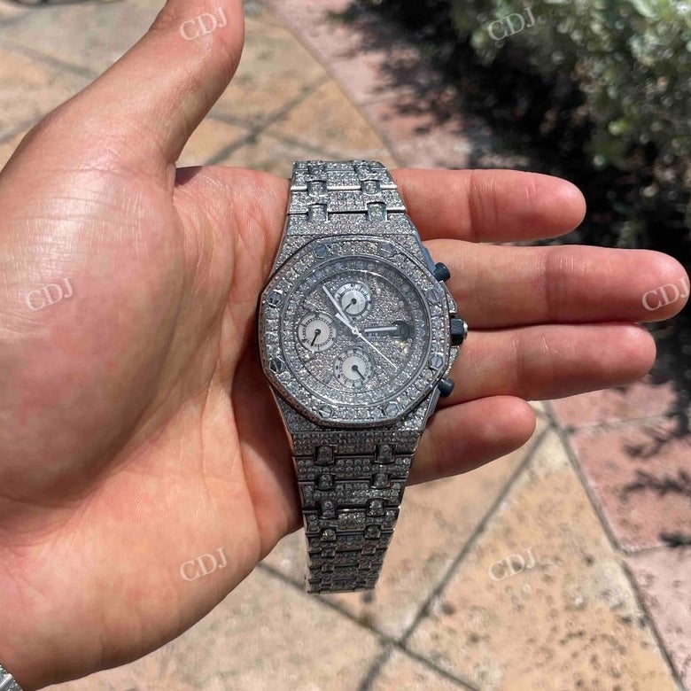 41mm Luxury AP Royal Oak Offshore Swiss Automatic Men's Moissanite Watch customdiamjewel