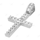 Two Row Emerald Cut Lab Grown Diamond 10K Gold Cross Pendant Hip Hop Pendent CustomDiamJewel