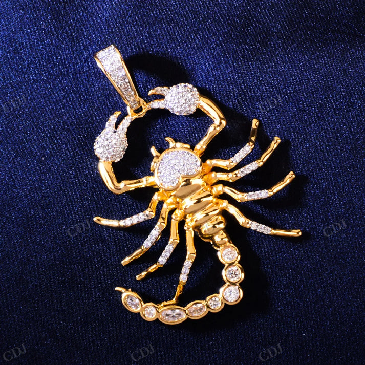 Hip Hop Gold Plated Moissanite Diamond Scorpion pendant hip hop jewelry CustomDiamJewel