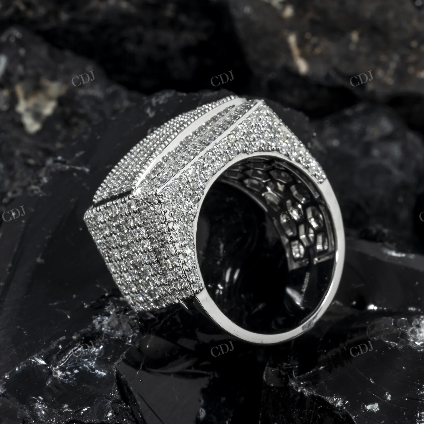 925 Silver Moissanite Baguette Rectangular Ring hip hop ring customdiamjewel