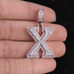 1.5" 1.7 CTW Two Tone Gold Natural Diamond 3D Initial 'X' Letter Pendant CustomDiamJewel