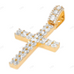 Two Row Emerald Cut Lab Grown Diamond 10K Gold Cross Pendant Hip Hop Pendent CustomDiamJewel