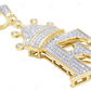 1.75" 0.55 CTW 10K Gold Natural Diamond Crown Initial "F" Pendant CustomDiamJewel