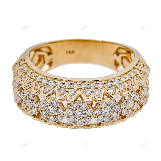 Floral Cluster Silver Moissanite Ring For Men hip hop jewelry customdiamjewel