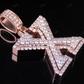 1.5" 1.7 CTW Two Tone Gold Natural Diamond 3D Initial 'X' Letter Pendant CustomDiamJewel
