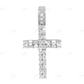 Two Row Emerald Cut Lab Grown Diamond 10K Gold Cross Pendant Hip Hop Pendent CustomDiamJewel