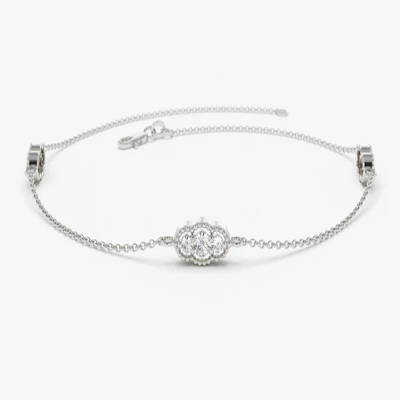 0.31CTW Moissanite Delicate Diamond Bracelet  customdiamjewel Sterling Silver White Gold VVS-EF
