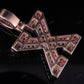1.5" 1.7 CTW Two Tone Gold Natural Diamond 3D Initial 'X' Letter Pendant CustomDiamJewel
