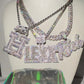 Moissanite Gold Plated Sterling Silver pendant hip hop jewelry CustomDiamJewel   