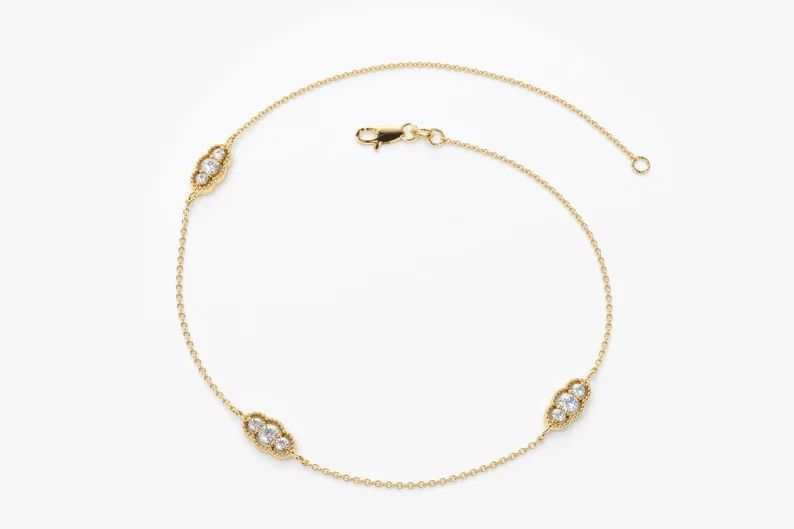 0.31CTW Moissanite Delicate Diamond Bracelet  customdiamjewel   