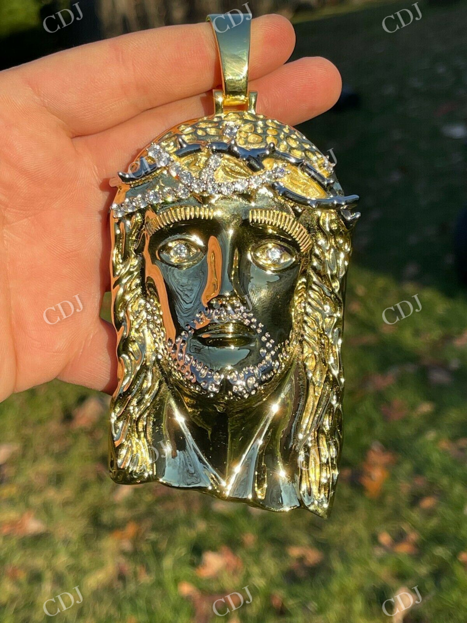 Two Tone Jesus Hip Hop Men's Pendant  customdiamjewel   