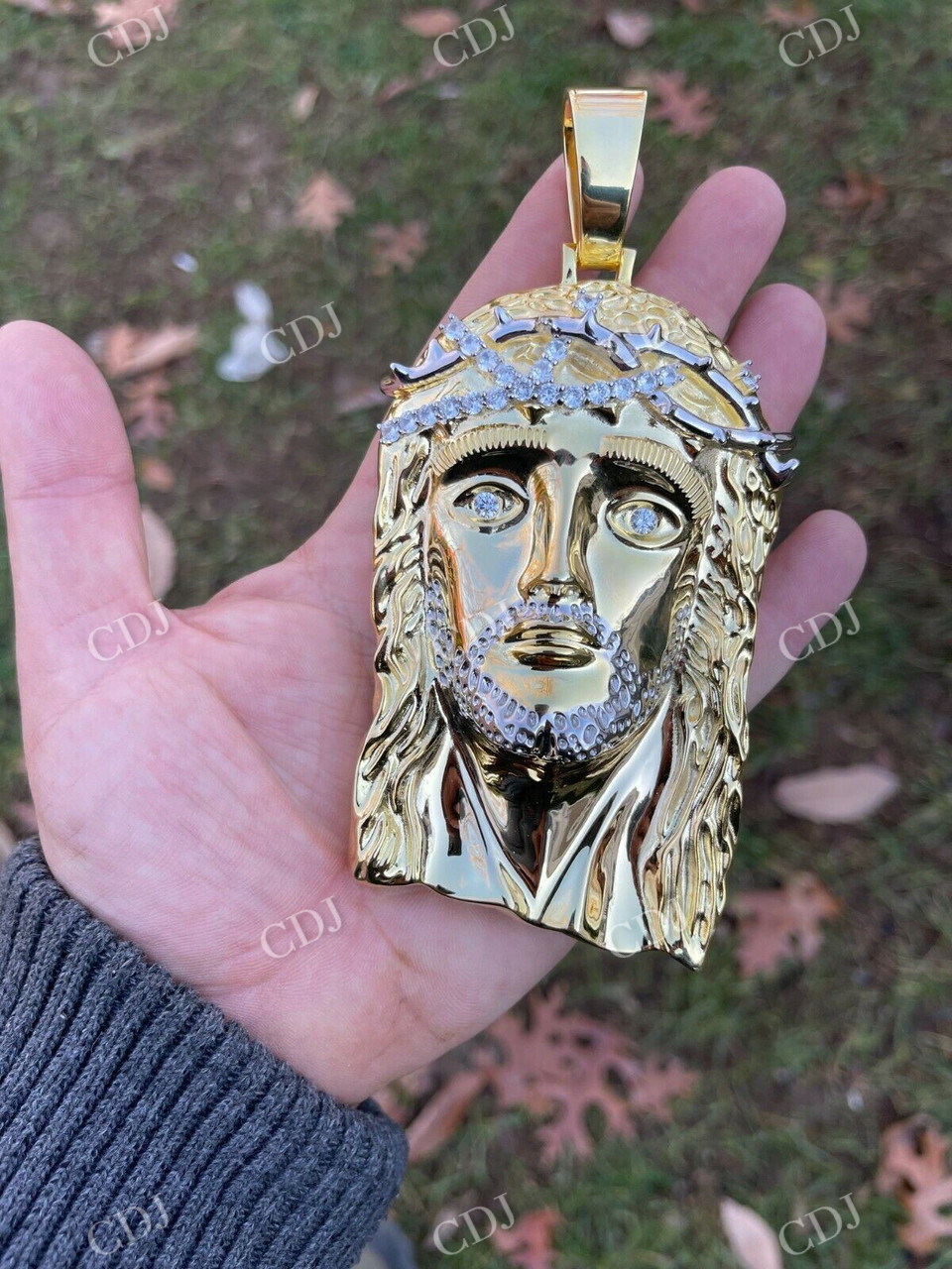 Two Tone Jesus Hip Hop Men's Pendant  customdiamjewel   