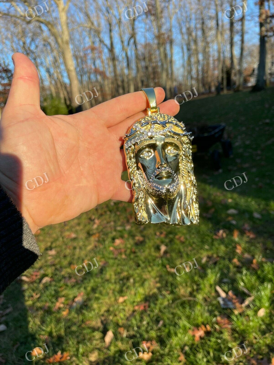 Two Tone Jesus Hip Hop Men's Pendant  customdiamjewel   