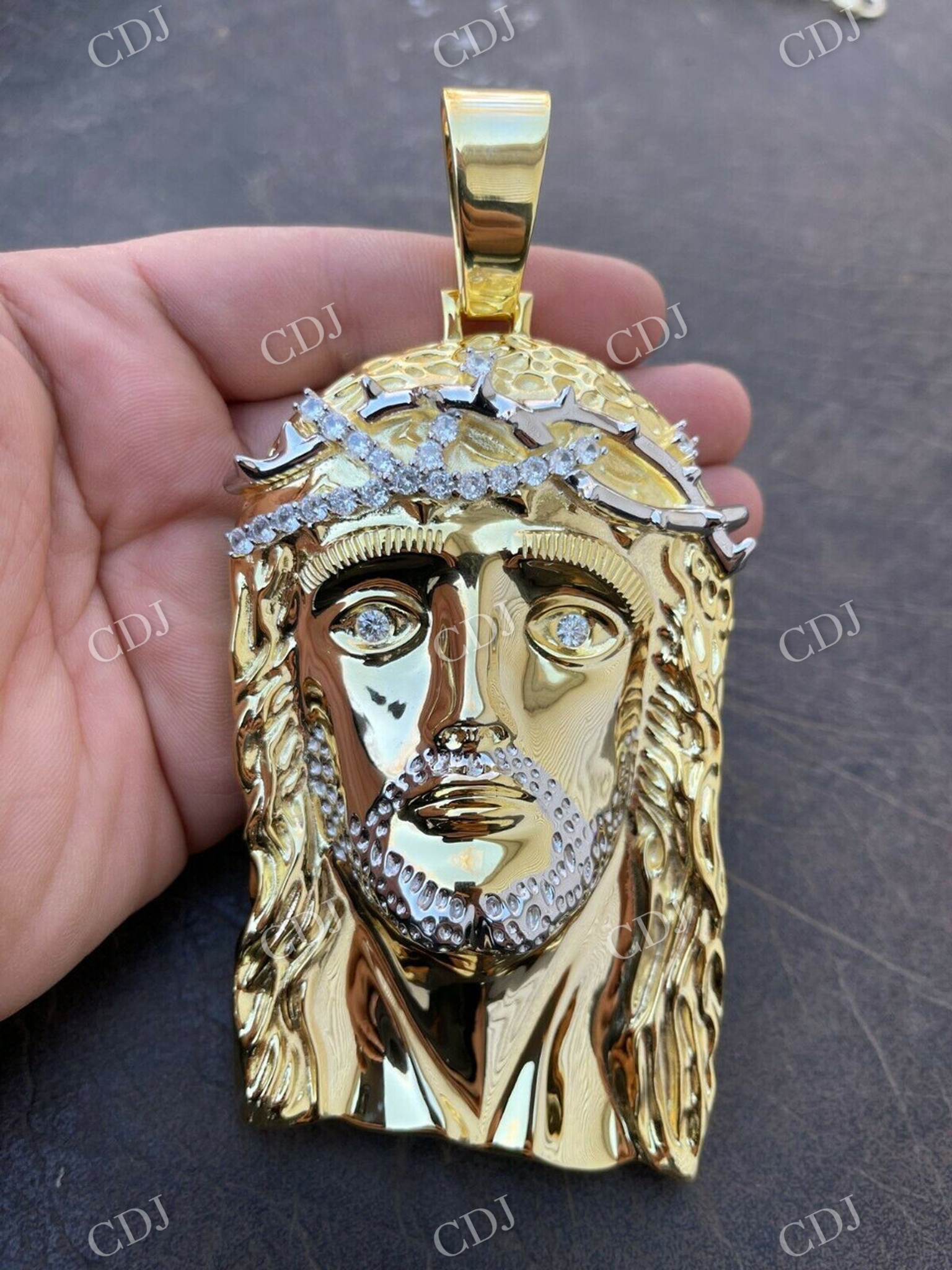 Two Tone Jesus Hip Hop Men's Pendant  customdiamjewel   