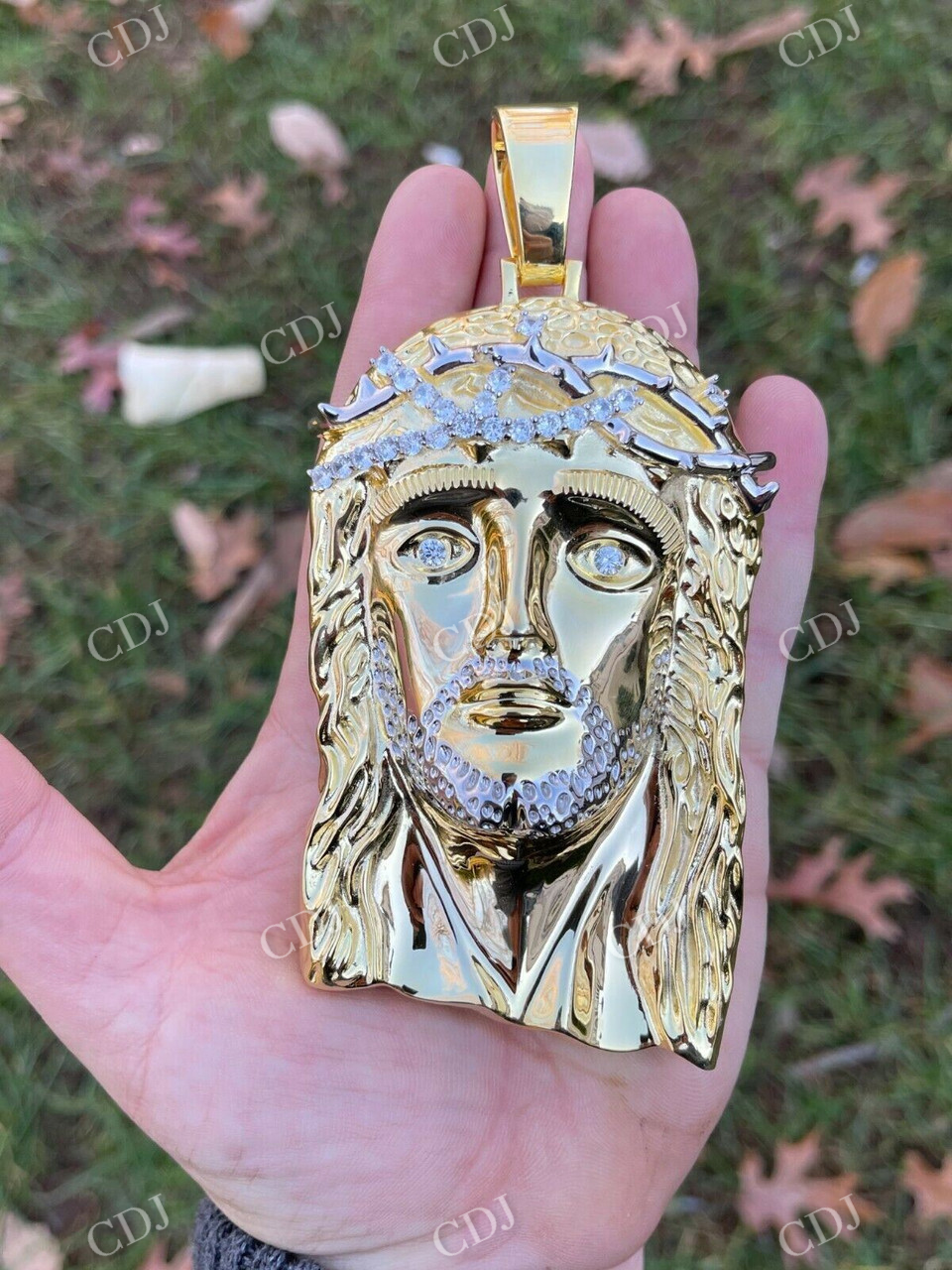 Two Tone Jesus Hip Hop Men's Pendant  customdiamjewel   