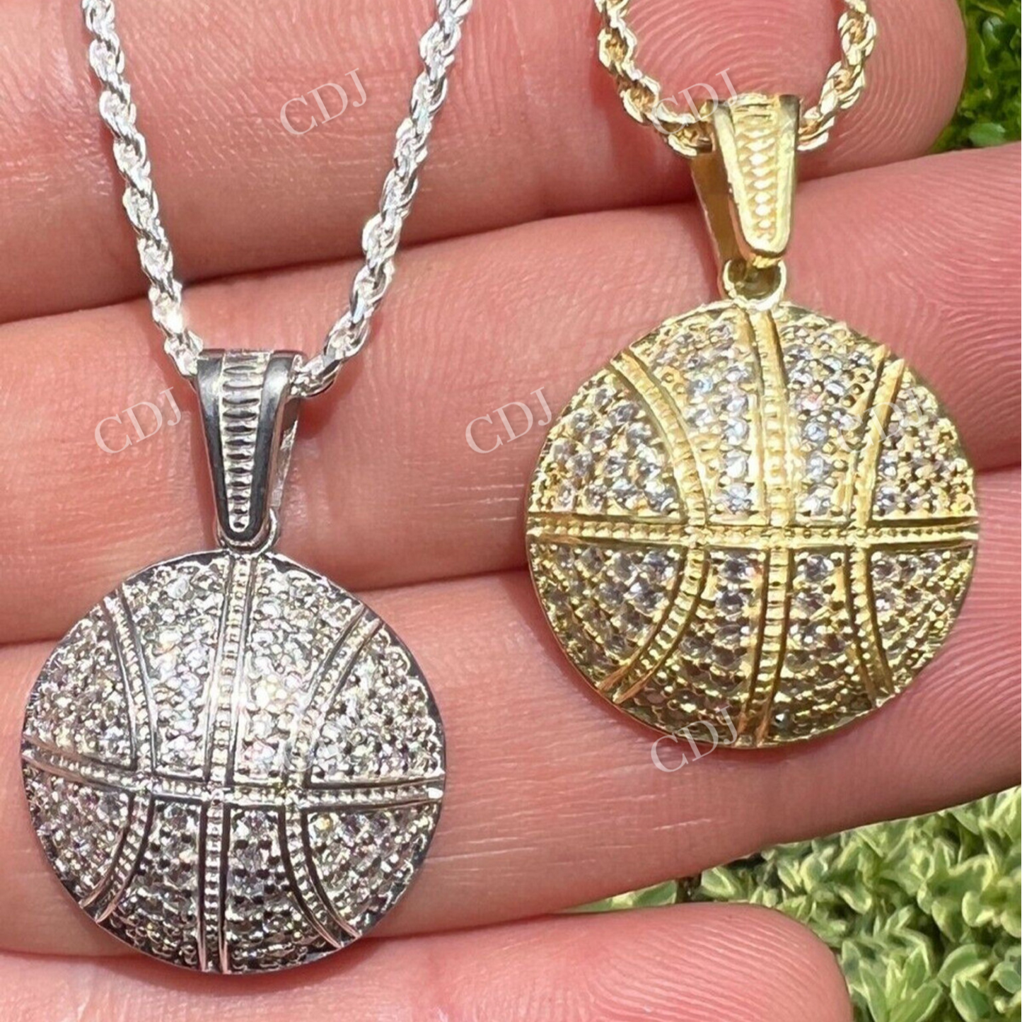 14k Gold Basketball Diamond Pendant  customdiamjewel   