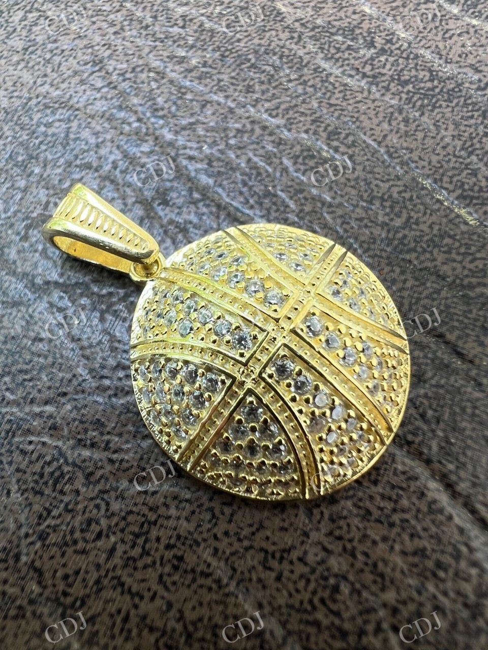 14k Gold Basketball Diamond Pendant  customdiamjewel   
