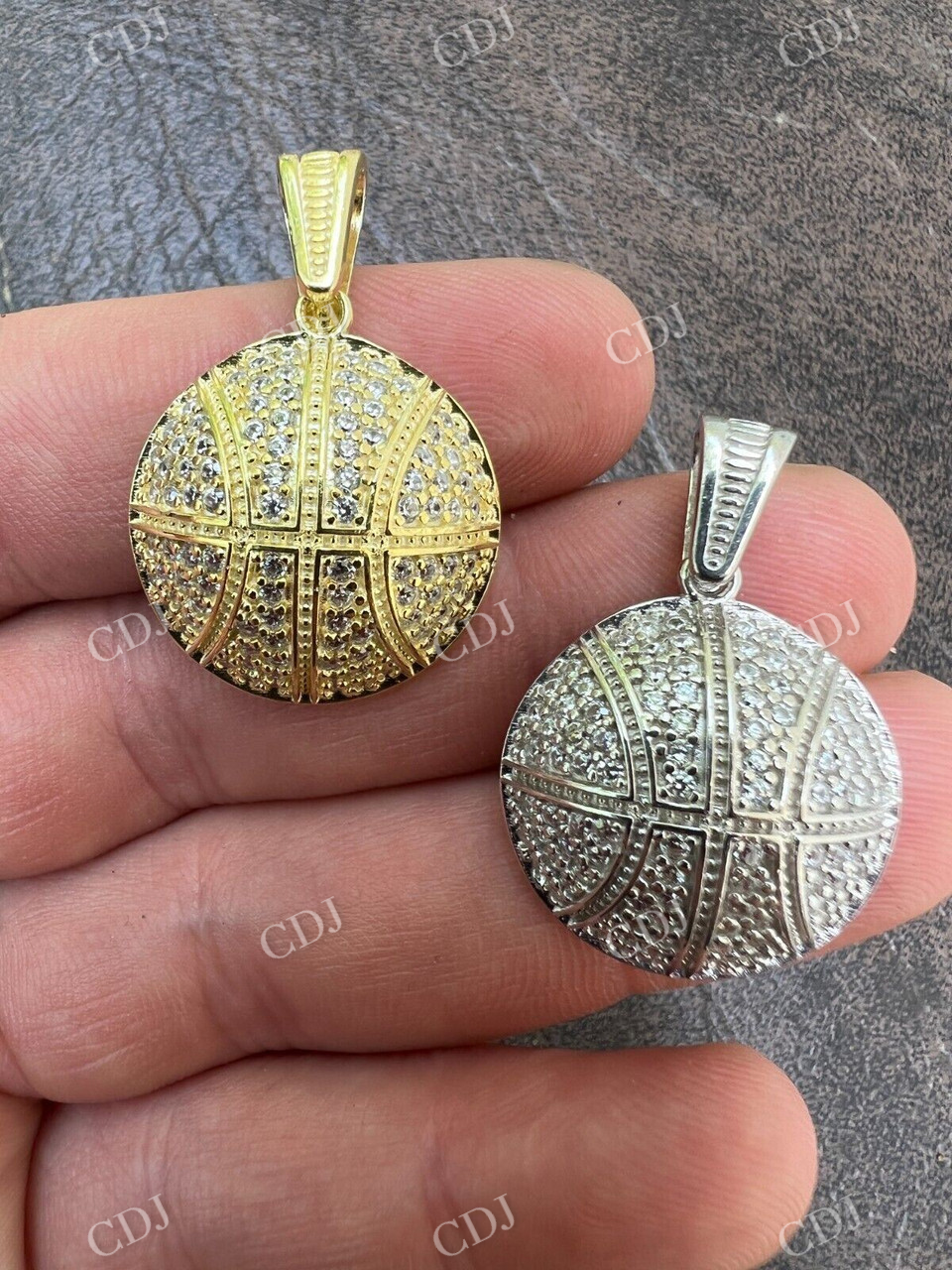 14k Gold Basketball Diamond Pendant  customdiamjewel   