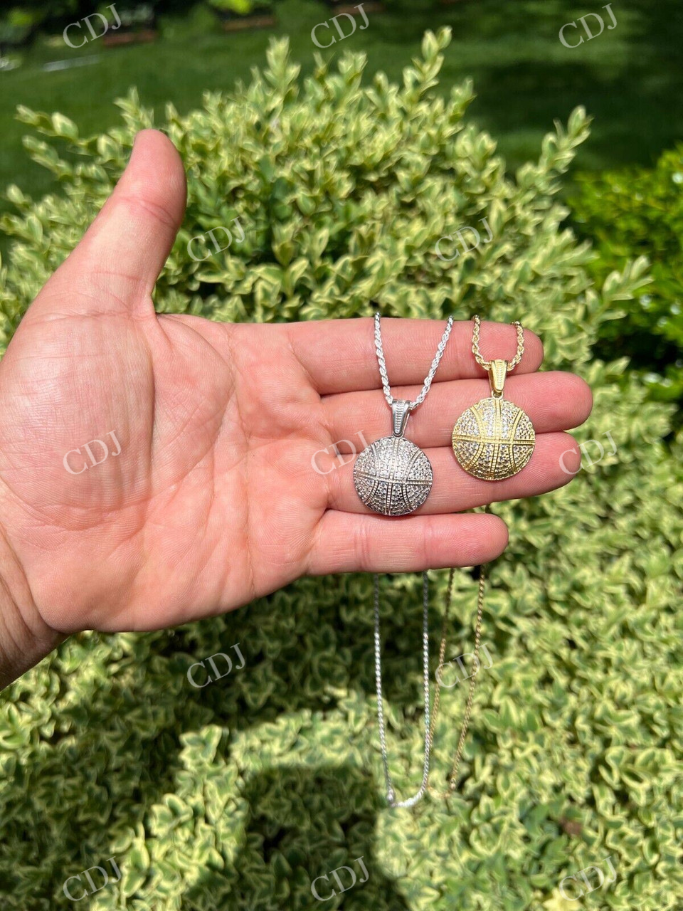 14k Gold Basketball Diamond Pendant  customdiamjewel   