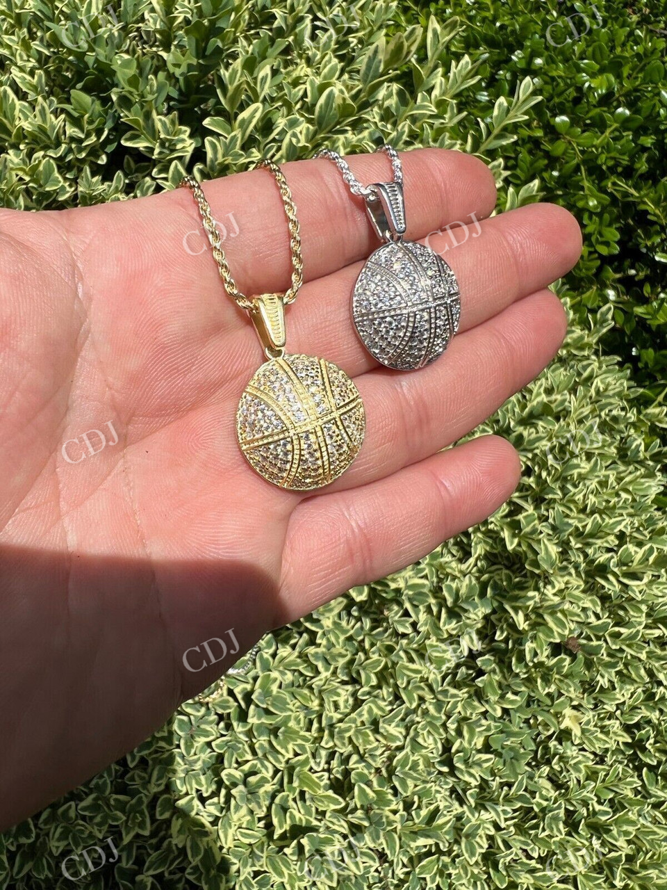 14k Gold Basketball Diamond Pendant  customdiamjewel   