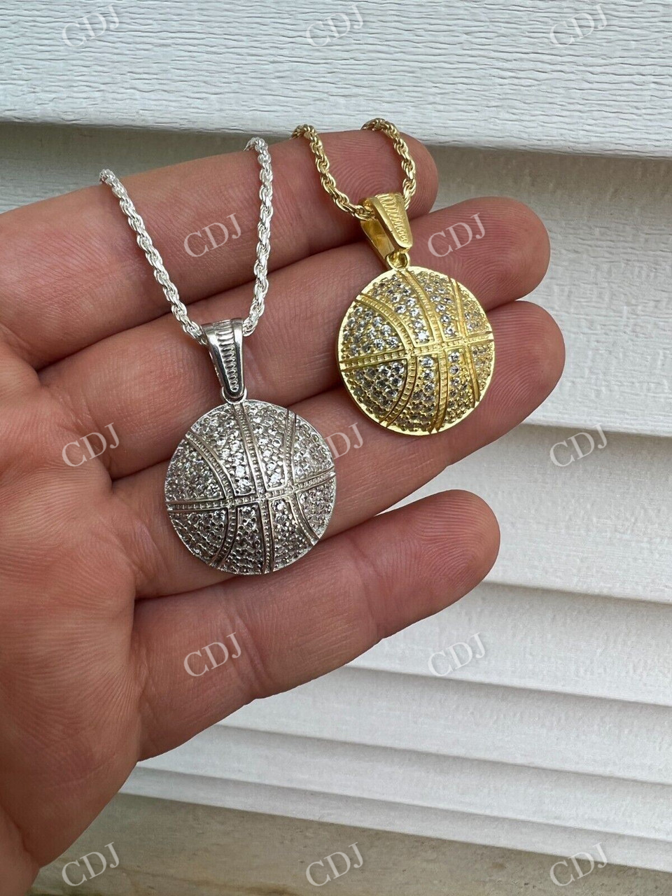 14k Gold Basketball Diamond Pendant  customdiamjewel   