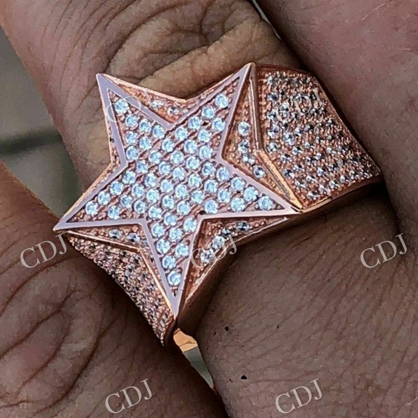 Antique Fully Icey Star Ring For Man's  customdiamjewel   