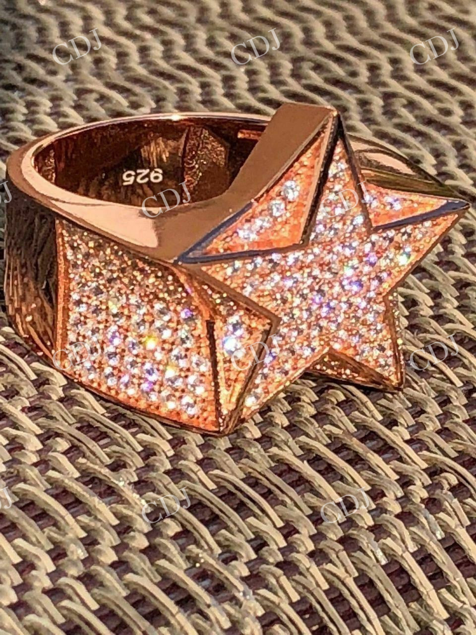 Antique Fully Icey Star Ring For Man's  customdiamjewel   