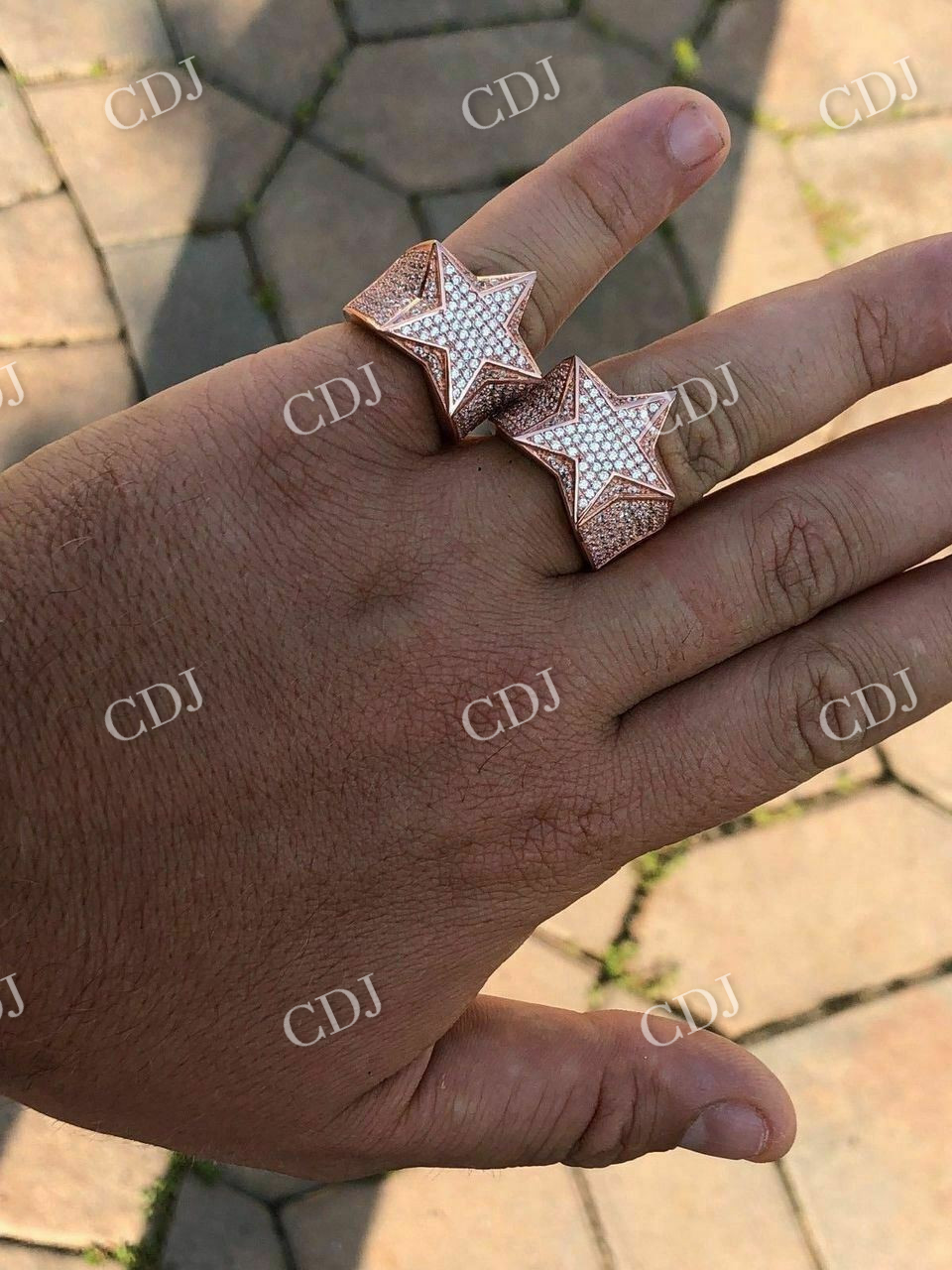 Antique Fully Icey Star Ring For Man's  customdiamjewel   