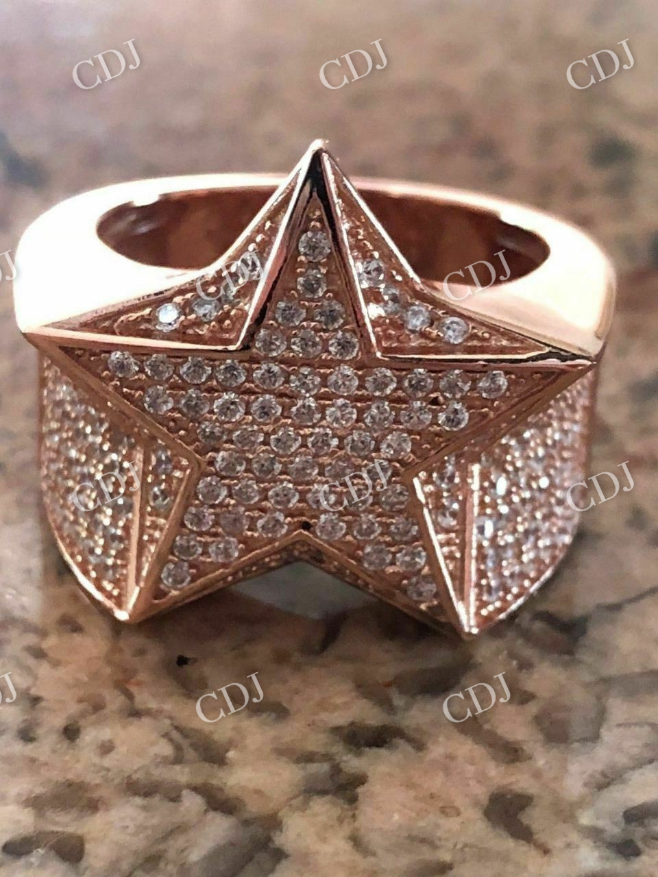Antique Fully Icey Star Ring For Man's  customdiamjewel   