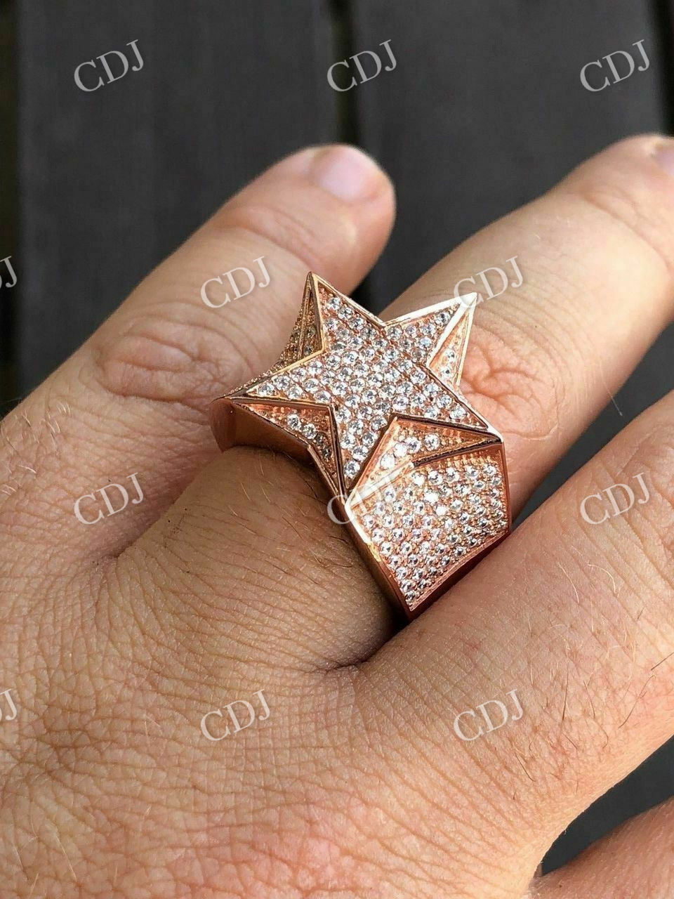 Antique Fully Icey Star Ring For Man's  customdiamjewel   
