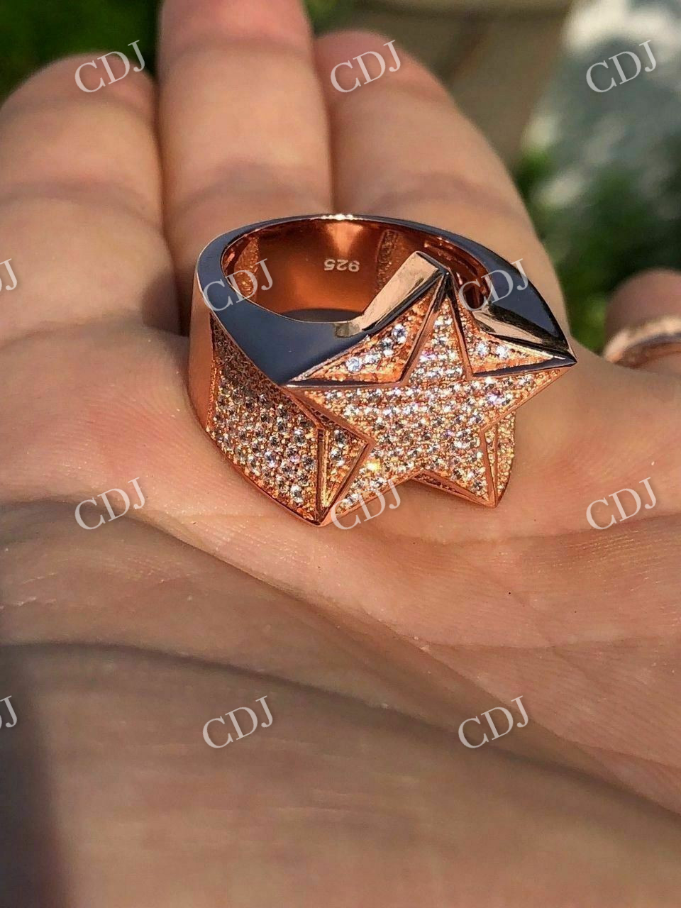 Antique Fully Icey Star Ring For Man's  customdiamjewel   