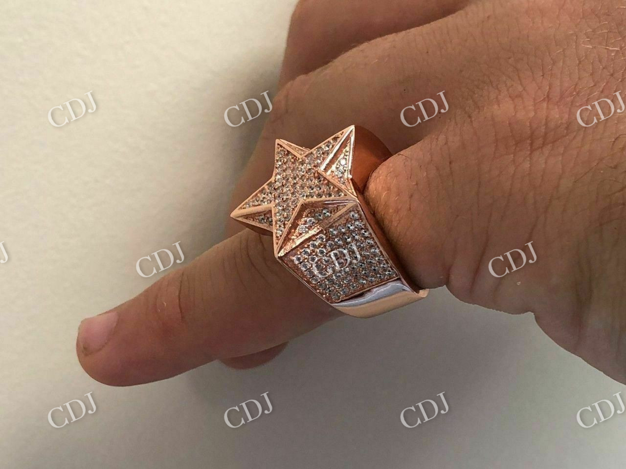 Antique Fully Icey Star Ring For Man's  customdiamjewel   