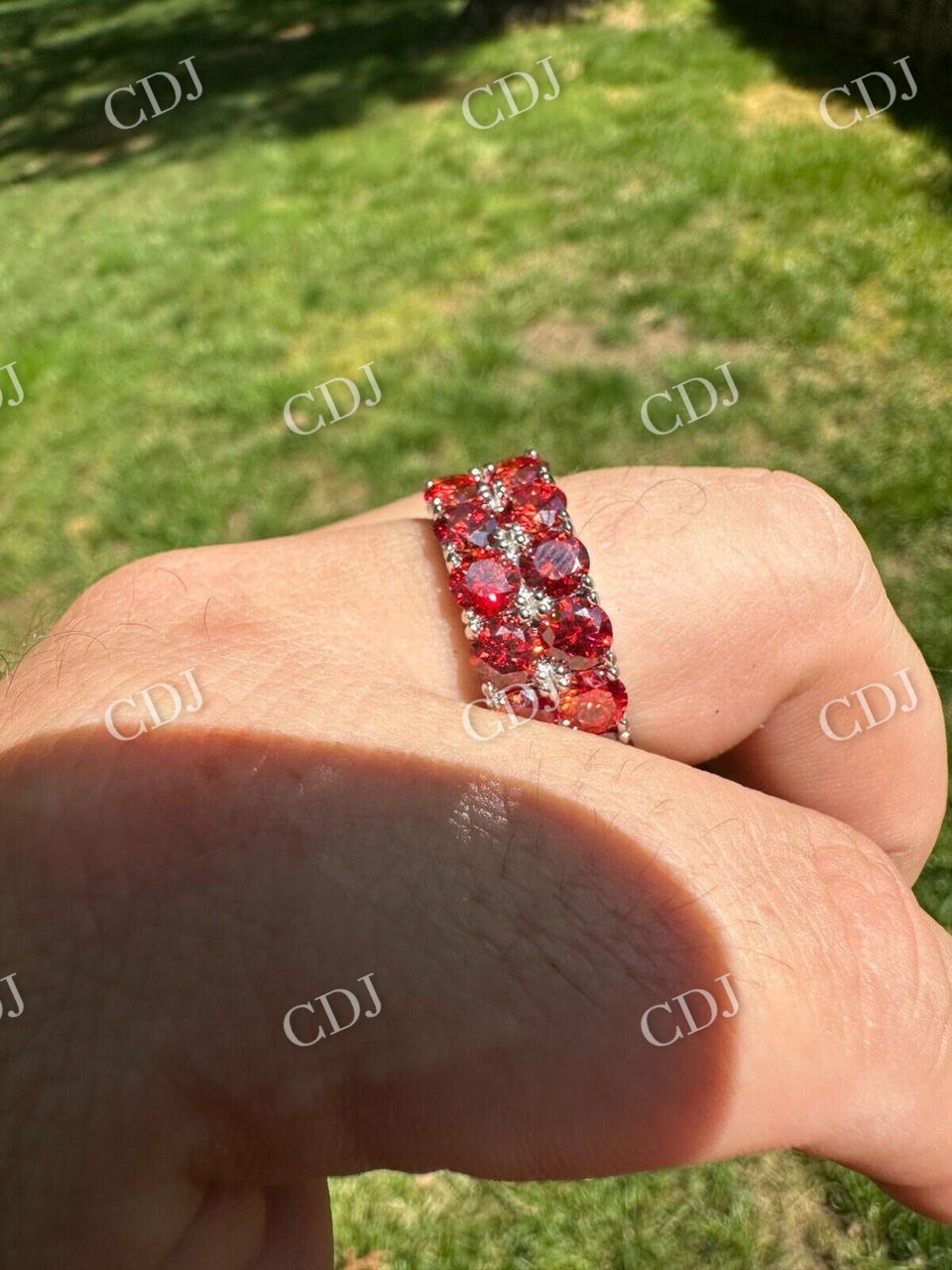 Red Diamond Hip Hop Tennis Band  customdiamjewel   