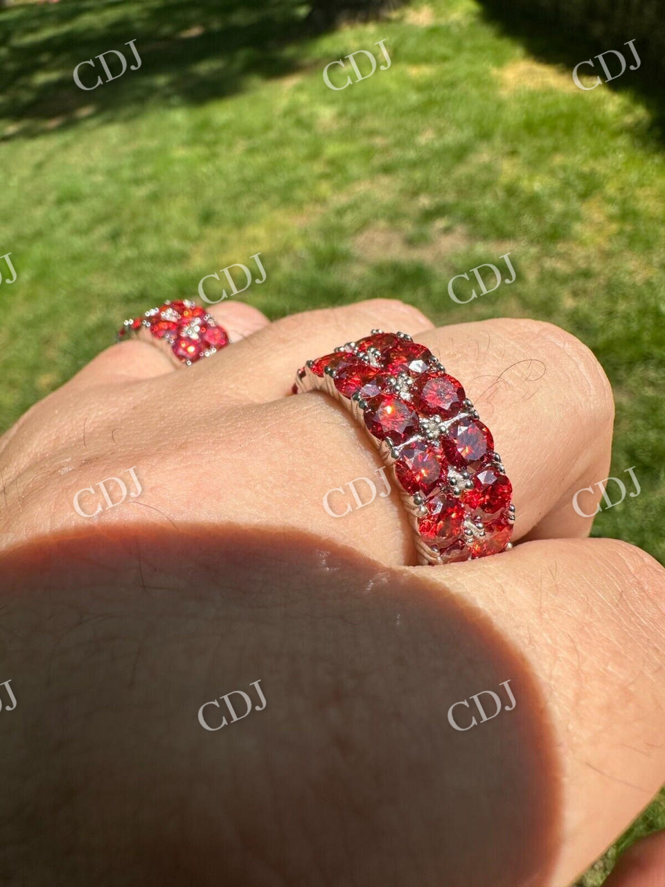 Red Diamond Hip Hop Tennis Band  customdiamjewel   