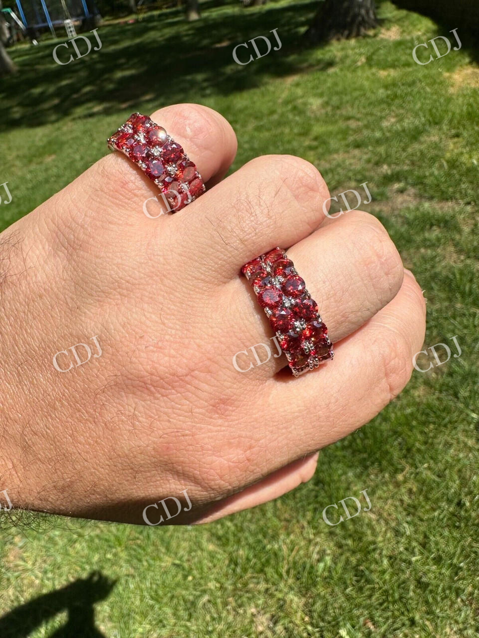 Red Diamond Hip Hop Tennis Band  customdiamjewel   