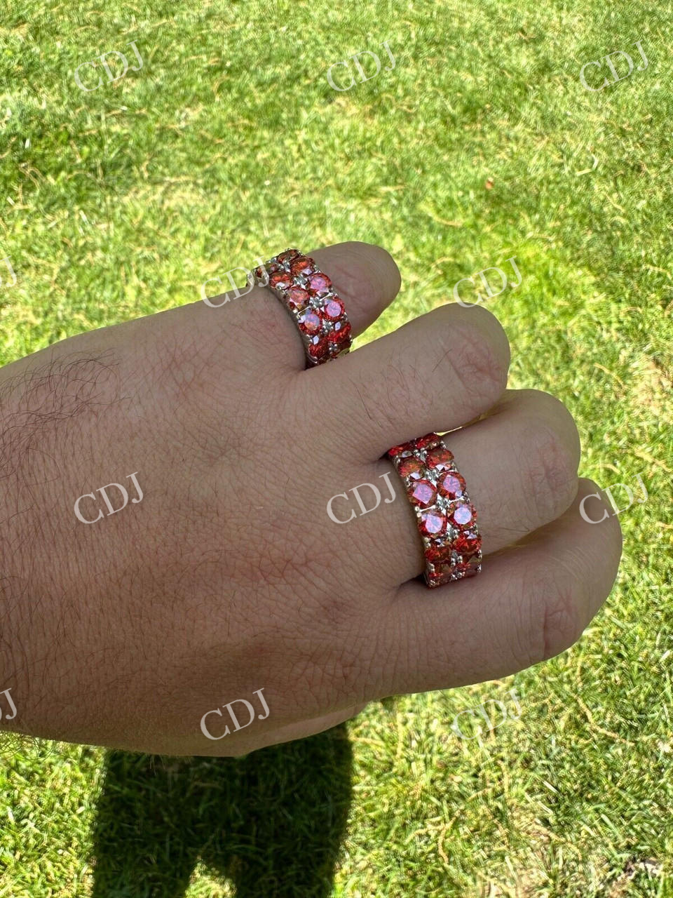 Red Diamond Hip Hop Tennis Band  customdiamjewel   