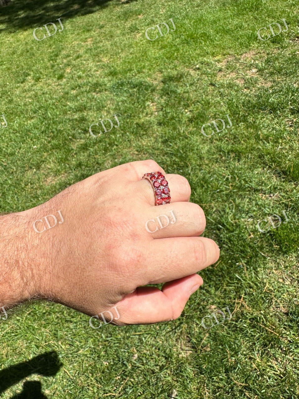 Red Diamond Hip Hop Tennis Band  customdiamjewel   