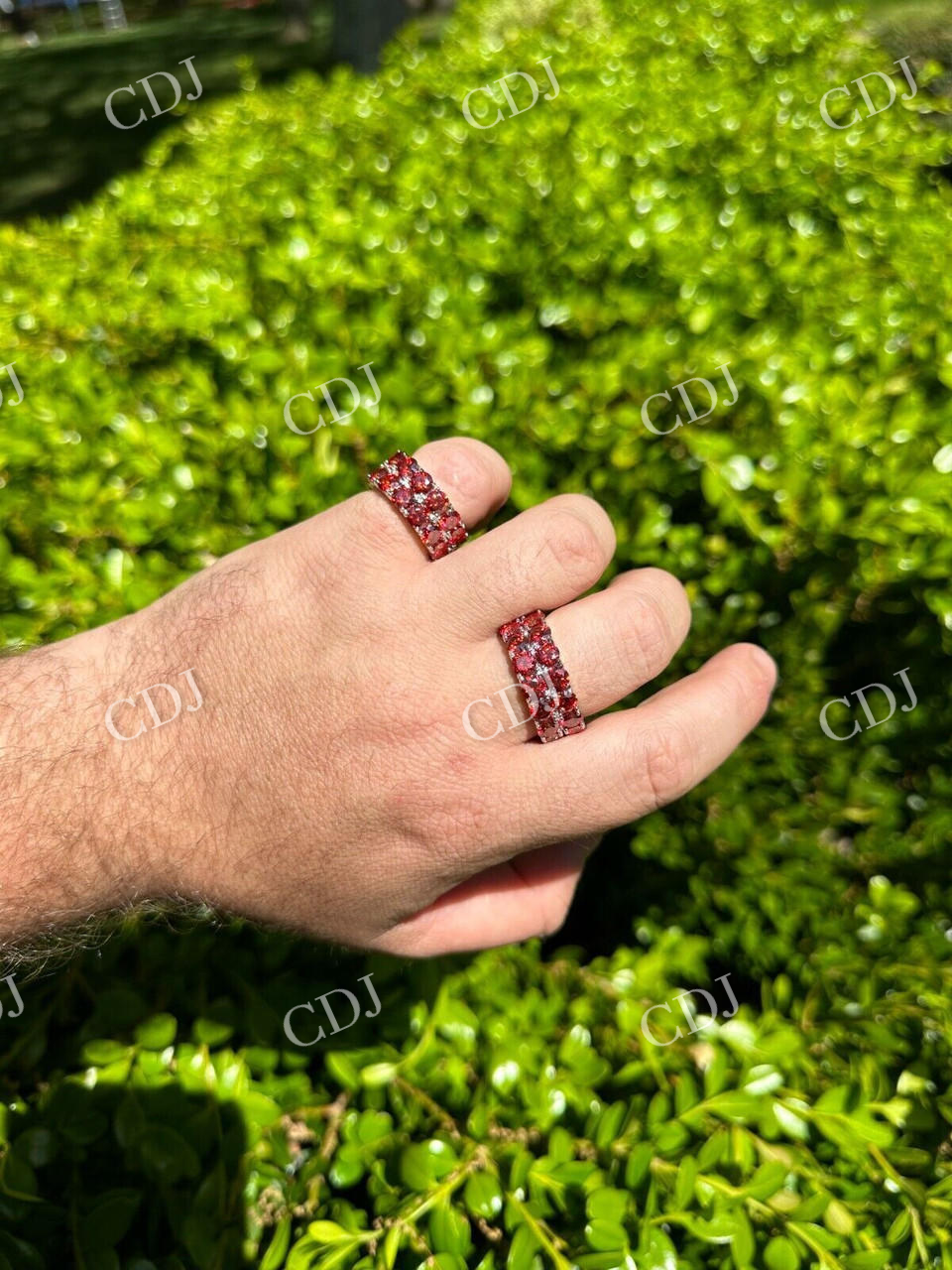 Red Diamond Hip Hop Tennis Band  customdiamjewel   