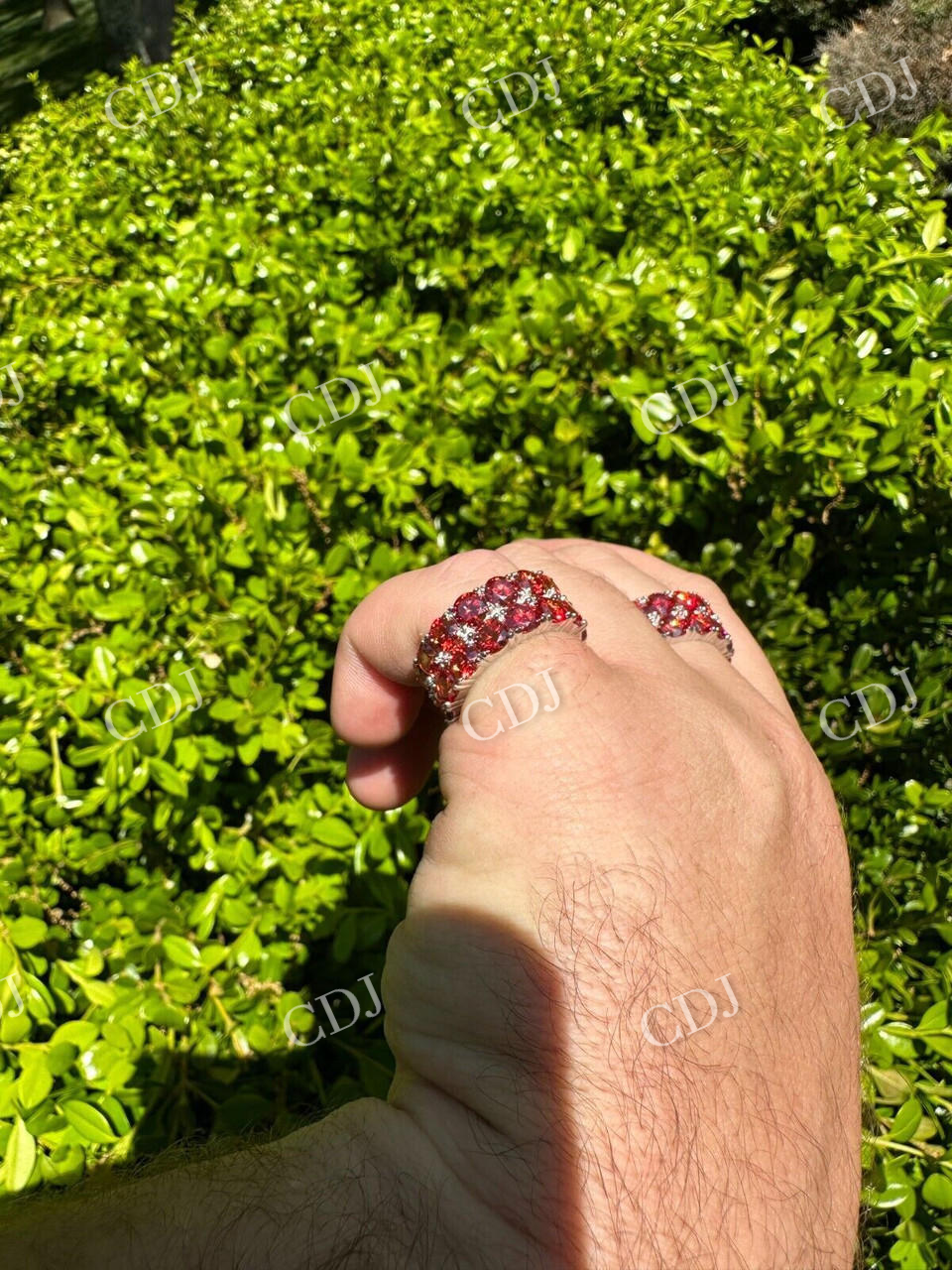 Red Diamond Hip Hop Tennis Band  customdiamjewel   