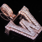 1.5" 1.9 CTW Solid Two Tone Gold Diamond Initial 'W' Letter Pendant CustomDiamJewel