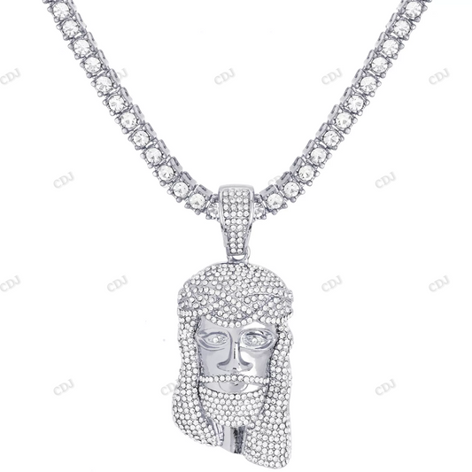 Hip Hop Fully Iced Out Custom Jesus Pendant hip hop jewelry CustomDiamJewel
