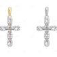 Link Style Two Tone Gold Lab Grown Diamond Cross Pendant Hip Hop Pendent CustomDiamJewel