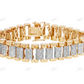 Presidential Style Silver Moissanite Mens Bracelet